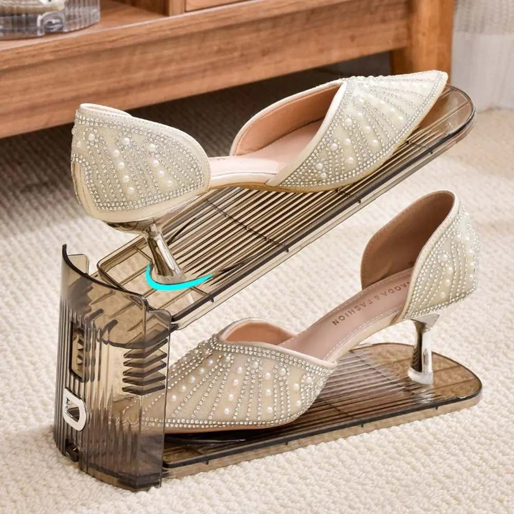2Pcs Transparent Double Layer Shoe Rack Adjustable Heights Space Saving Shoes Storage Rack Anti-slip Plastic Slipper Racks
2Pcs Transparent Double Layer Shoe Rack Adjustable Heights Space Saving Shoes Storage Rack Anti-slip Plastic Slipper Racks
