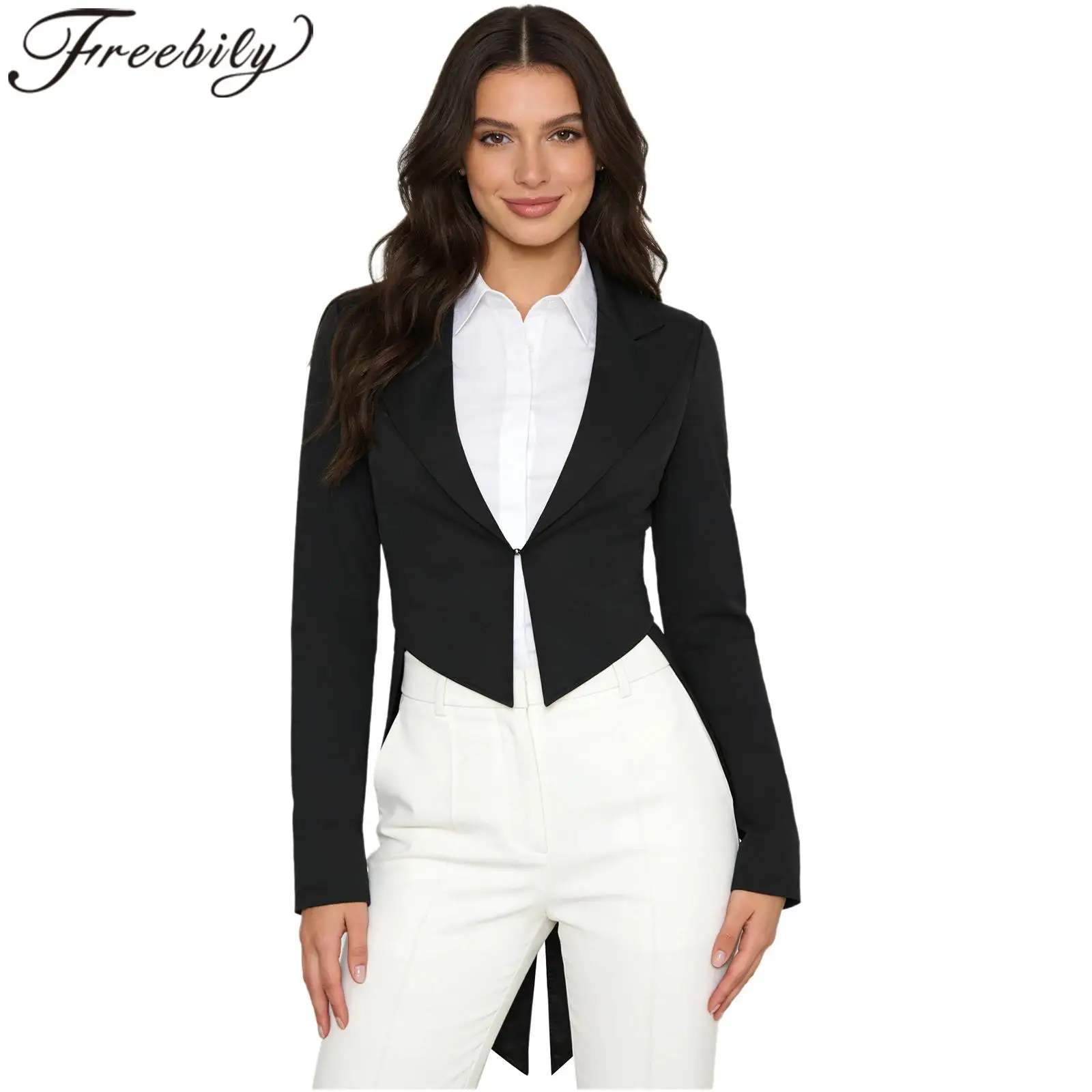 Женская куртка-парусник с лацканами, смокинг, пальто, фрак, пиджак, винтажная верхняя одежда для ночного клуба, коктейли, официантка, карнавальный костюм
Женская куртка-парусник с лацканами, смокинг, пальто, фрак, пиджак, винтажная верхняя одежда для ночного клуба, коктейли, официантка, карнавальный костюм