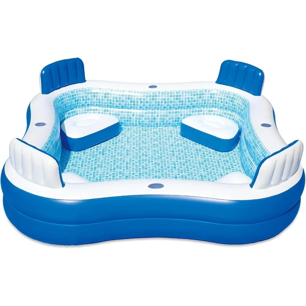 Family Inflatable Pool with Seats – 88-in x 88-in x 26-in Durable 4-Person Inflatable Pool with Cover, Drain Plug & Repair Patch
Family Inflatable Pool with Seats – 88-in x 88-in x 26-in Durable 4-Person Inflatable Pool with Cover, Drain Plug & Repair Patch