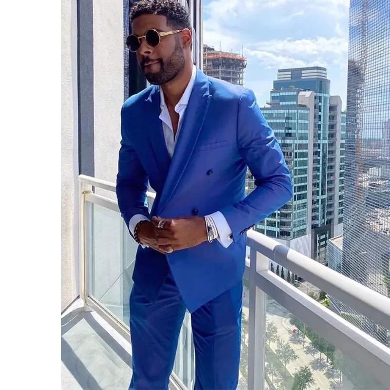 Blue Suits for Men Double Breasted Peak Lapel Casual Clothing Daily 2 Piece Jacket Pants High Quality Luxury Full Set 2024
Blue Suits for Men Double Breasted Peak Lapel Casual Clothing Daily 2 Piece Jacket Pants High Quality Luxury Full Set 2024