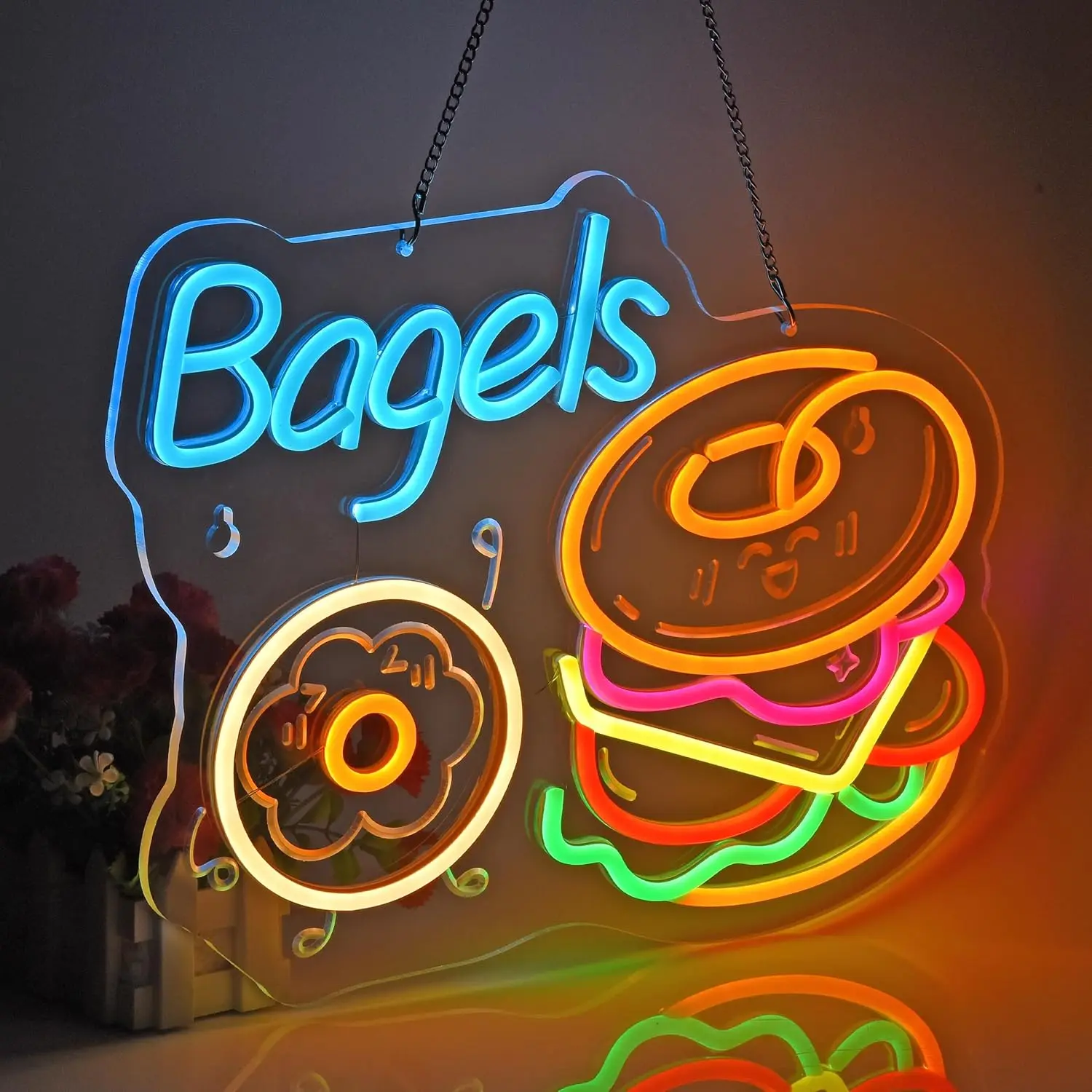 Bagels Neon Sign Hamburger Neon Light Wall Art Decor for Store Shop Market Mall Grocery Gift for Friend Kid USB Powered
Bagels Neon Sign Hamburger Neon Light Wall Art Decor for Store Shop Market Mall Grocery Gift for Friend Kid USB Powered