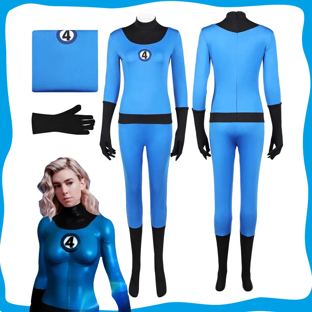 Невидимый женский косплей синий комбинезон перчатки костюм Сьюзан Шторм маскировка фантастический косплей четыре Хэллоуин карнавальный костюм для вечеринки
Невидимый женский косплей синий комбинезон перчатки костюм Сьюзан Шторм маскировка фантастический косплей четыре Хэллоуин карнавальный костюм для вечеринки