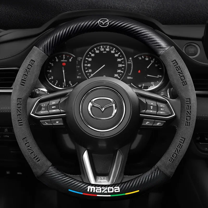 For Mazda 3 5 6 SKYACTIV Axela Atenza CX30 CX5 CX8 CX9 MX5 RX8 RX7 BT50 Carbon fiber Suede Car Steering Wheel Cover Accessories
For Mazda 3 5 6 SKYACTIV Axela Atenza CX30 CX5 CX8 CX9 MX5 RX8 RX7 BT50 Carbon fiber Suede Car Steering Wheel Cover Accessories