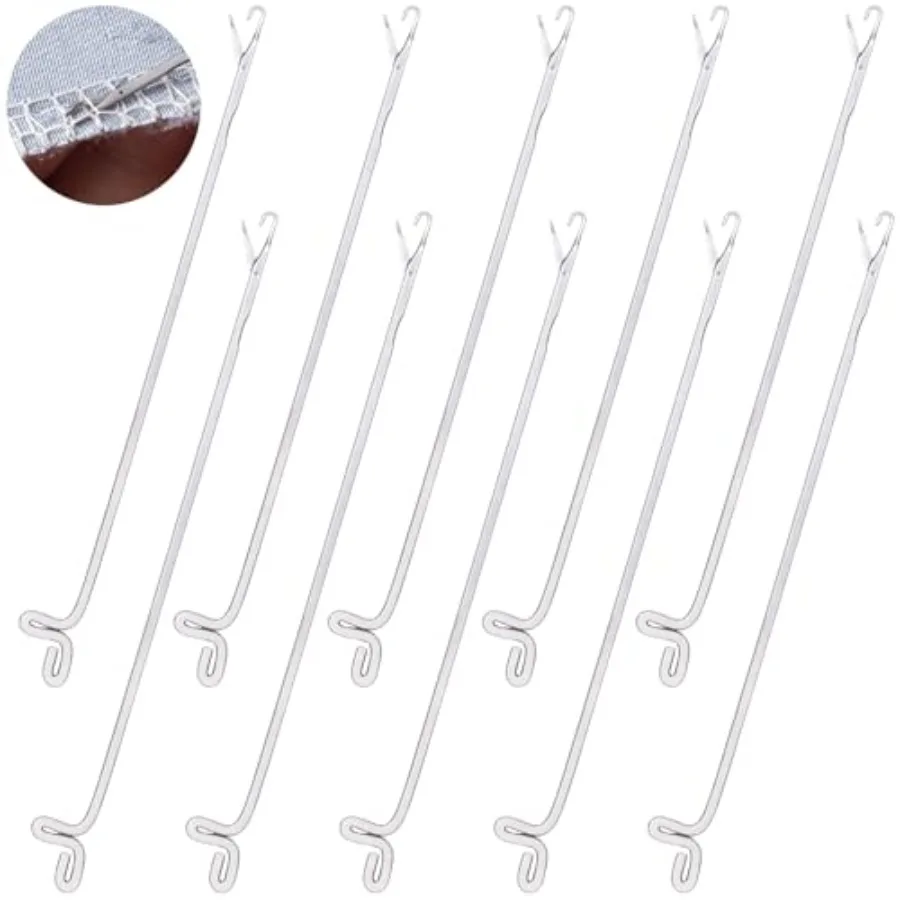 10 Pcs Latch Hook, Serging Crochet Hook Sewing Needles, Metal Snag Repair Tool for DIY Knitting Weaving Revamping Darning Threa
10 Pcs Latch Hook, Serging Crochet Hook Sewing Needles, Metal Snag Repair Tool for DIY Knitting Weaving Revamping Darning Threa