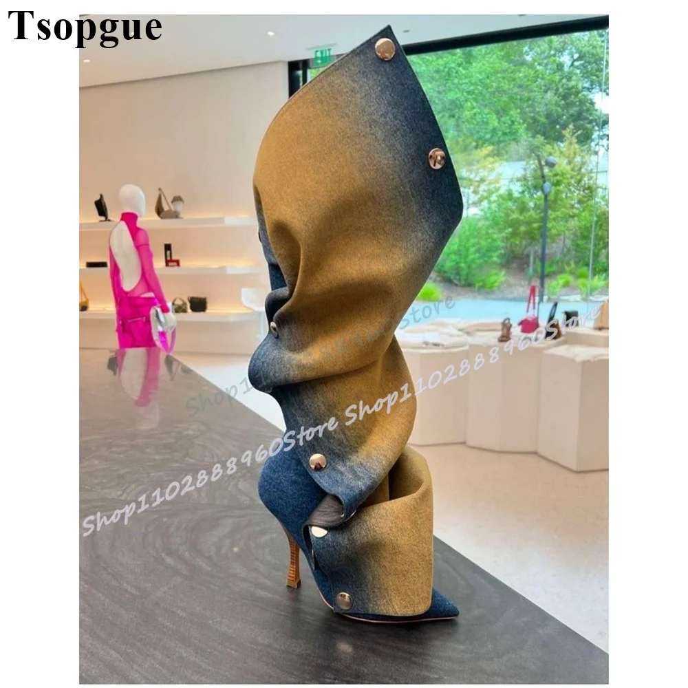Gradient Button Pleated Pointy Boots Thin High Heel Women Shoes Back Zipper Pointed Toe Luxury Casual Trending Women Boots
Gradient Button Pleated Pointy Boots Thin High Heel Women Shoes Back Zipper Pointed Toe Luxury Casual Trending Women Boots