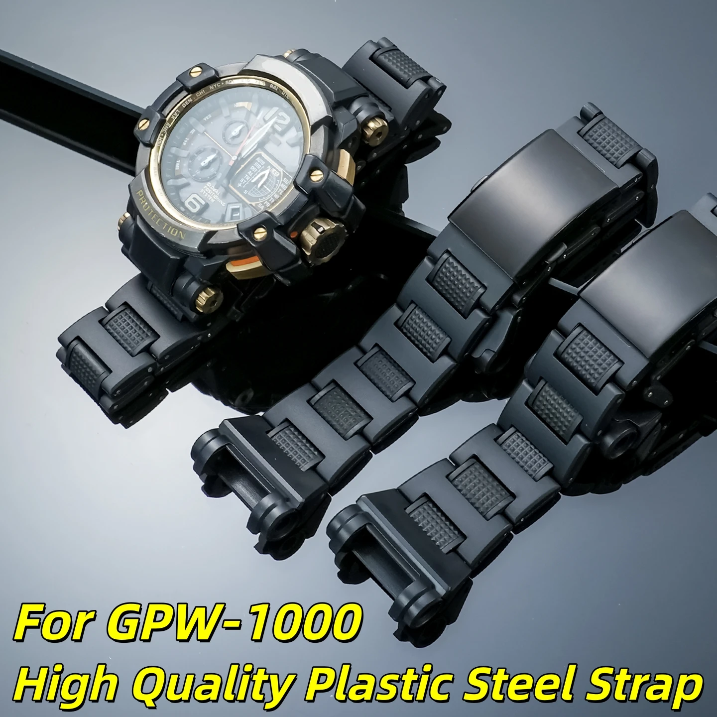 GPW 1000 Легкий пластиковый стальной ремешок для Casio G-SHOCK 5410 GPW-1000T/GB, модифицированный браслет, мужские водонепроницаемые ремешки для часов
GPW 1000 Легкий пластиковый стальной ремешок для Casio G-SHOCK 5410 GPW-1000T/GB, модифицированный браслет, мужские водонепроницаемые ремешки для часов