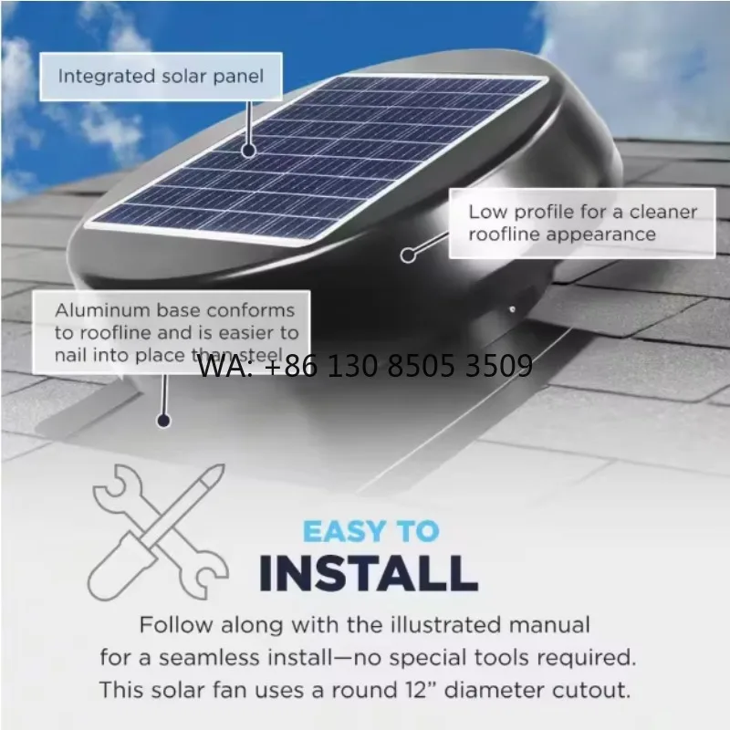 Solar DC Brushless Roof Exhaust Fan 12inch OEM ODM for Boat RV Portable Toilet Trailer
Solar DC Brushless Roof Exhaust Fan 12inch OEM ODM for Boat RV Portable Toilet Trailer