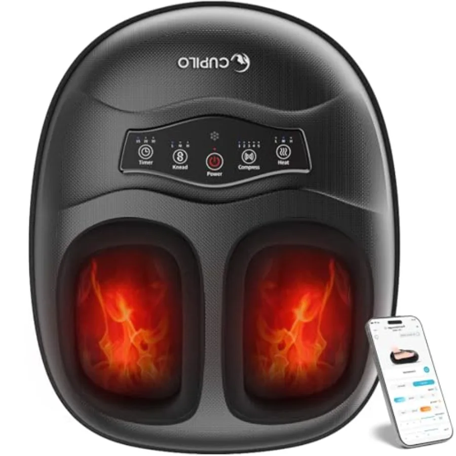 Smart foot massager with heat for neuropathy and pain relief: medical-grade silicone, black, deep kneading + adjustable heat +
Smart foot massager with heat for neuropathy and pain relief: medical-grade silicone, black, deep kneading + adjustable heat +