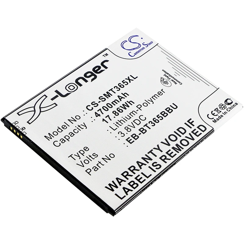 Li-Polymer Tablet Battery for Samsung, 3.8V, 4700mAh, Compatible Models: Galaxy Tab Active, Galaxy Tab Active 2
Li-Polymer Tablet Battery for Samsung, 3.8V, 4700mAh, Compatible Models: Galaxy Tab Active, Galaxy Tab Active 2