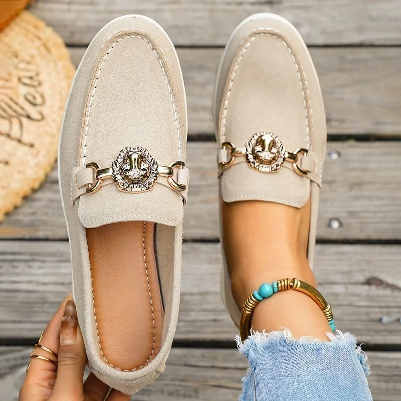 Women Loafers Casual Shoes Suede Flats Lion Head Metal Buckle Slip On Moccasins Ladies Comfortable Walking Driving Shoes New2026
Women Loafers Casual Shoes Suede Flats Lion Head Metal Buckle Slip On Moccasins Ladies Comfortable Walking Driving Shoes New2026