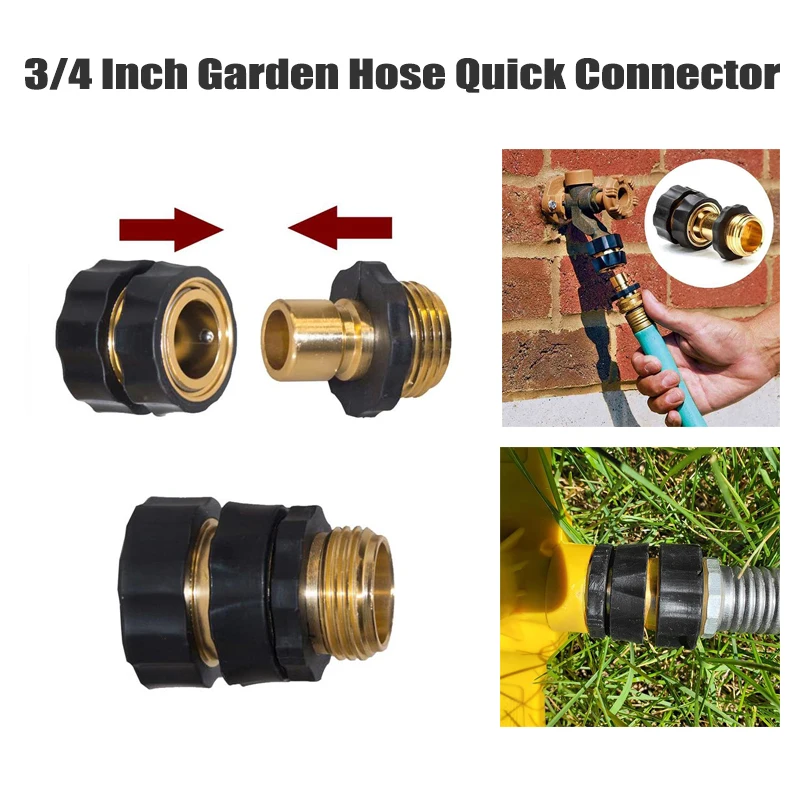 3/4 Inch Garden Hose Quick Connector Water Hose Fitting Male and Female Pipe Coupler for Garden Irrigation System
3/4 Inch Garden Hose Quick Connector Water Hose Fitting Male and Female Pipe Coupler for Garden Irrigation System