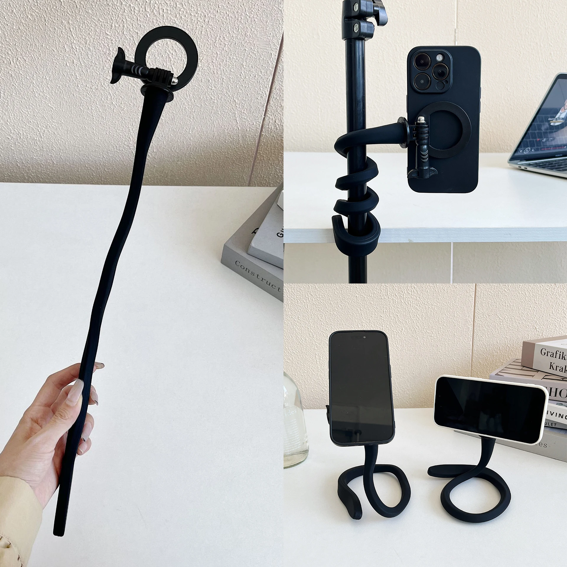 Silicone Flexible For Magsafe Magnetic Phone Holder For IPhone Multi-Angle Adjustable Phone Stand For Selfies Live Streaming
Silicone Flexible For Magsafe Magnetic Phone Holder For IPhone Multi-Angle Adjustable Phone Stand For Selfies Live Streaming
