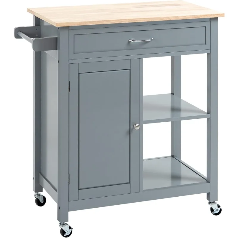 Kitchen Island Cart, Rolling Kitchen Island with Storage Shelf, Solid Wood Top, Drawer, for Dining Room, Gray
Kitchen Island Cart, Rolling Kitchen Island with Storage Shelf, Solid Wood Top, Drawer, for Dining Room, Gray