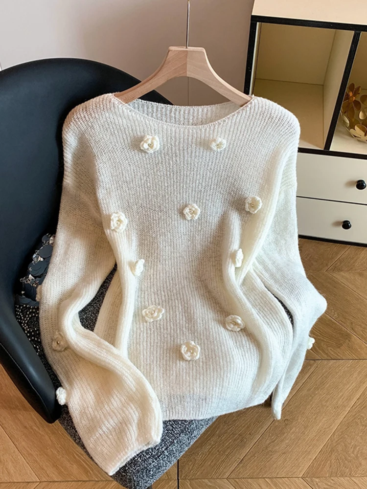 Женская вязаная базовая кофта свободного кроя с круглым вырезом, мягкая, осенне-зимняя, новая, с цветочной вышивкой, длинными рукавами и растительным узором
Женская вязаная базовая кофта свободного кроя с круглым вырезом, мягкая, осенне-зимняя, новая, с цветочной вышивкой, длинными рукавами и растительным узором