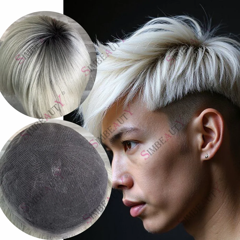 Ombre Platinum Blonde 60R# 613# Hair System Full Swiss Lace Hairpiece Undetectable Breathable Human Hair Durable Toupee Mens Wi
Ombre Platinum Blonde 60R# 613# Hair System Full Swiss Lace Hairpiece Undetectable Breathable Human Hair Durable Toupee Mens Wi