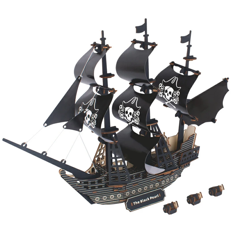 3D Wooden Puzzle Pirate Ship The Black Pearl DIY Building Assembly Wood Sailboat Model Kit Educational Toys For Children Kids
3D Wooden Puzzle Pirate Ship The Black Pearl DIY Building Assembly Wood Sailboat Model Kit Educational Toys For Children Kids