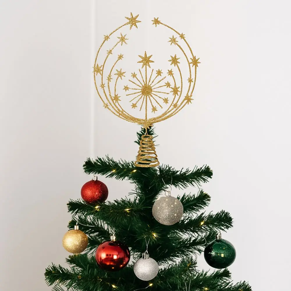 Portable Gold Glitter Christmas Tree Topper Star Sparkling Iron Christmas Topper Decor Reusable Xmas Tree Ornament Holiday Party
Portable Gold Glitter Christmas Tree Topper Star Sparkling Iron Christmas Topper Decor Reusable Xmas Tree Ornament Holiday Party
