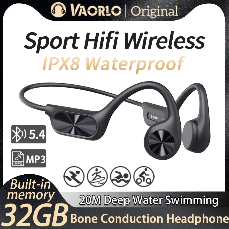 VAORLO Bone Conduction Headphone Bluetooth 5.4+(32G)MP3 Bass Smart Voice Wireless Headset IPX8 Waterproof Swimming Earphone
VAORLO Bone Conduction Headphone Bluetooth 5.4+(32G)MP3 Bass Smart Voice Wireless Headset IPX8 Waterproof Swimming Earphone