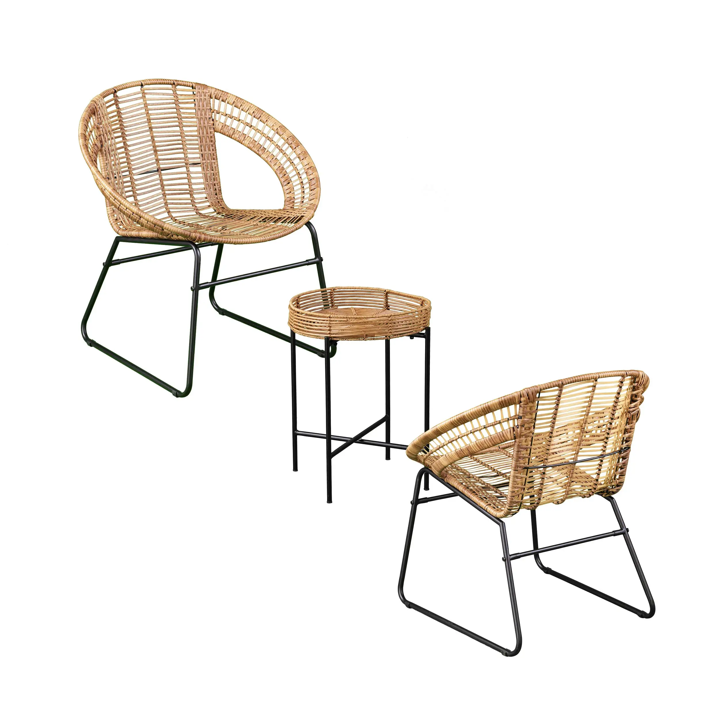 3-Piece Woven Bistro Set Indoor Outdoor Natural Black
3-Piece Woven Bistro Set Indoor Outdoor Natural Black