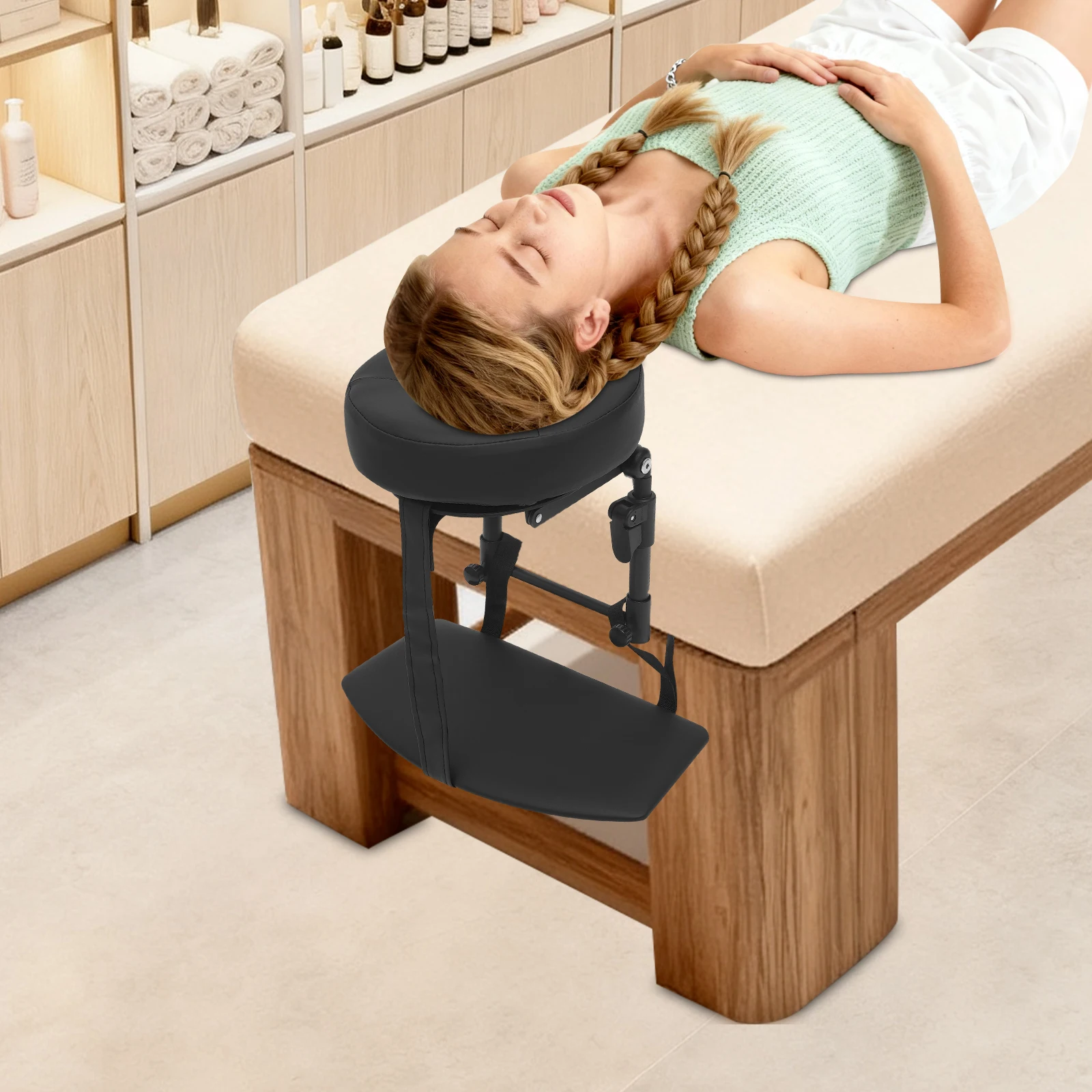 Black Adjustable Headrest Face Pillow Cradle & Support Bracket, Face Pillow, Salon Home Mattress Massage Kit, for Homes
Black Adjustable Headrest Face Pillow Cradle & Support Bracket, Face Pillow, Salon Home Mattress Massage Kit, for Homes