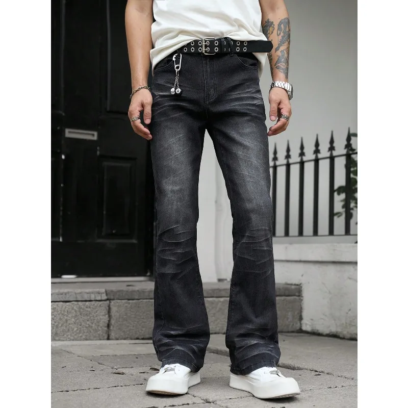 2026 Men's High Street Washed Black Grey Slightly Flared Elastic Slim Fit Jeans For Men
2026 Men's High Street Washed Black Grey Slightly Flared Elastic Slim Fit Jeans For Men