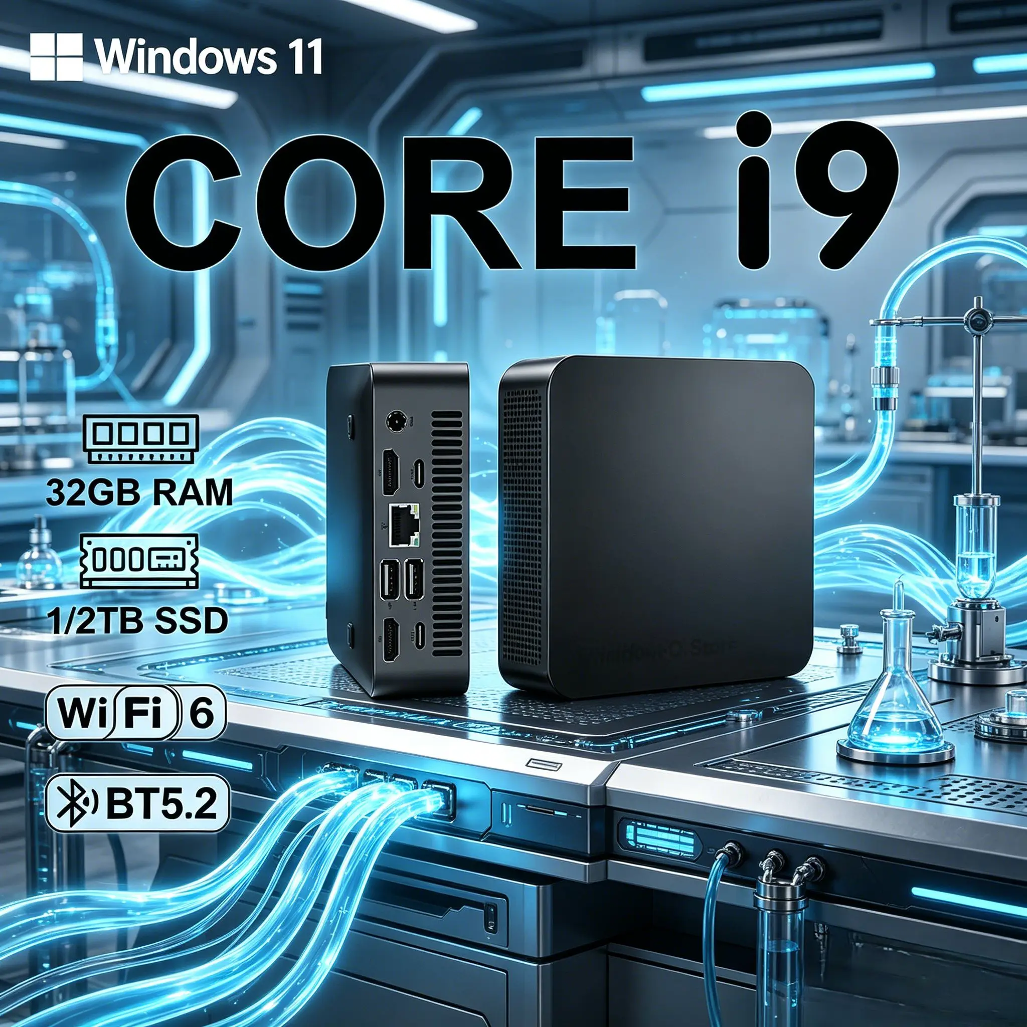 Laptop Mini PC Core I9 10980HK Windows 11 Pro 32GB RAM 1TB/2TB SSD Small Pocket Computer 4K 60Hz WiFi6 BT5.2 Gaming Desktop PC
Laptop Mini PC Core I9 10980HK Windows 11 Pro 32GB RAM 1TB/2TB SSD Small Pocket Computer 4K 60Hz WiFi6 BT5.2 Gaming Desktop PC