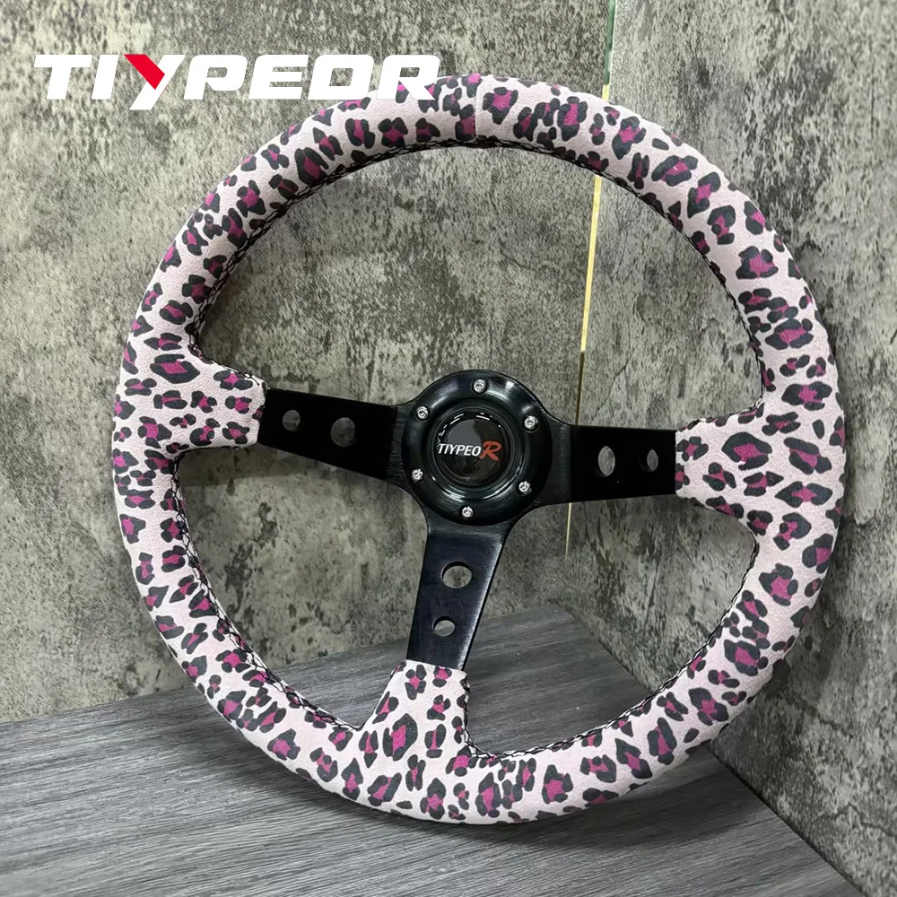 Fashion Pink Leopard Print Suede Game Steering Wheel Stylish Circle Hole Bracket Auto Steering Wheel Deep Dish Steering Wheel
Fashion Pink Leopard Print Suede Game Steering Wheel Stylish Circle Hole Bracket Auto Steering Wheel Deep Dish Steering Wheel