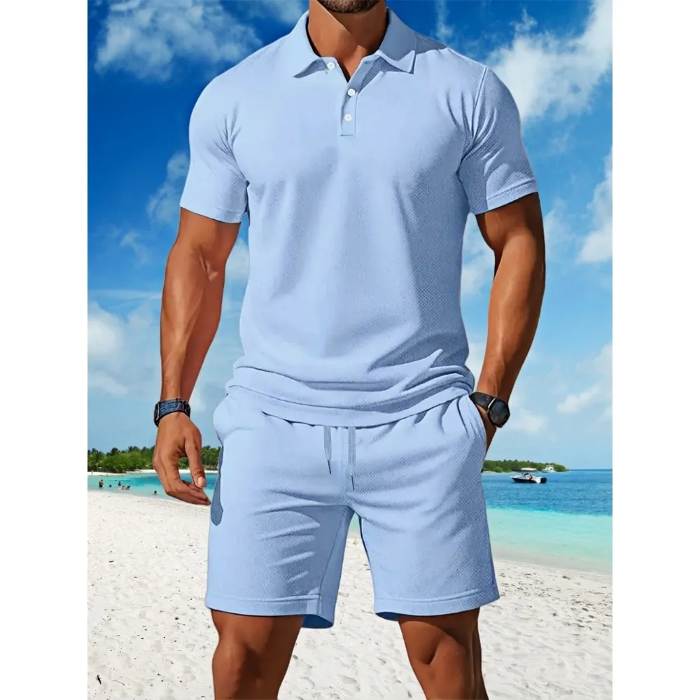 Men's 2025 Casual Beach Mesh Lapel Set Summer Comfortable Breathable Loose Solid-Color Sports Short-Sleeved Shirt And Shorts Set
Men's 2025 Casual Beach Mesh Lapel Set Summer Comfortable Breathable Loose Solid-Color Sports Short-Sleeved Shirt And Shorts Set