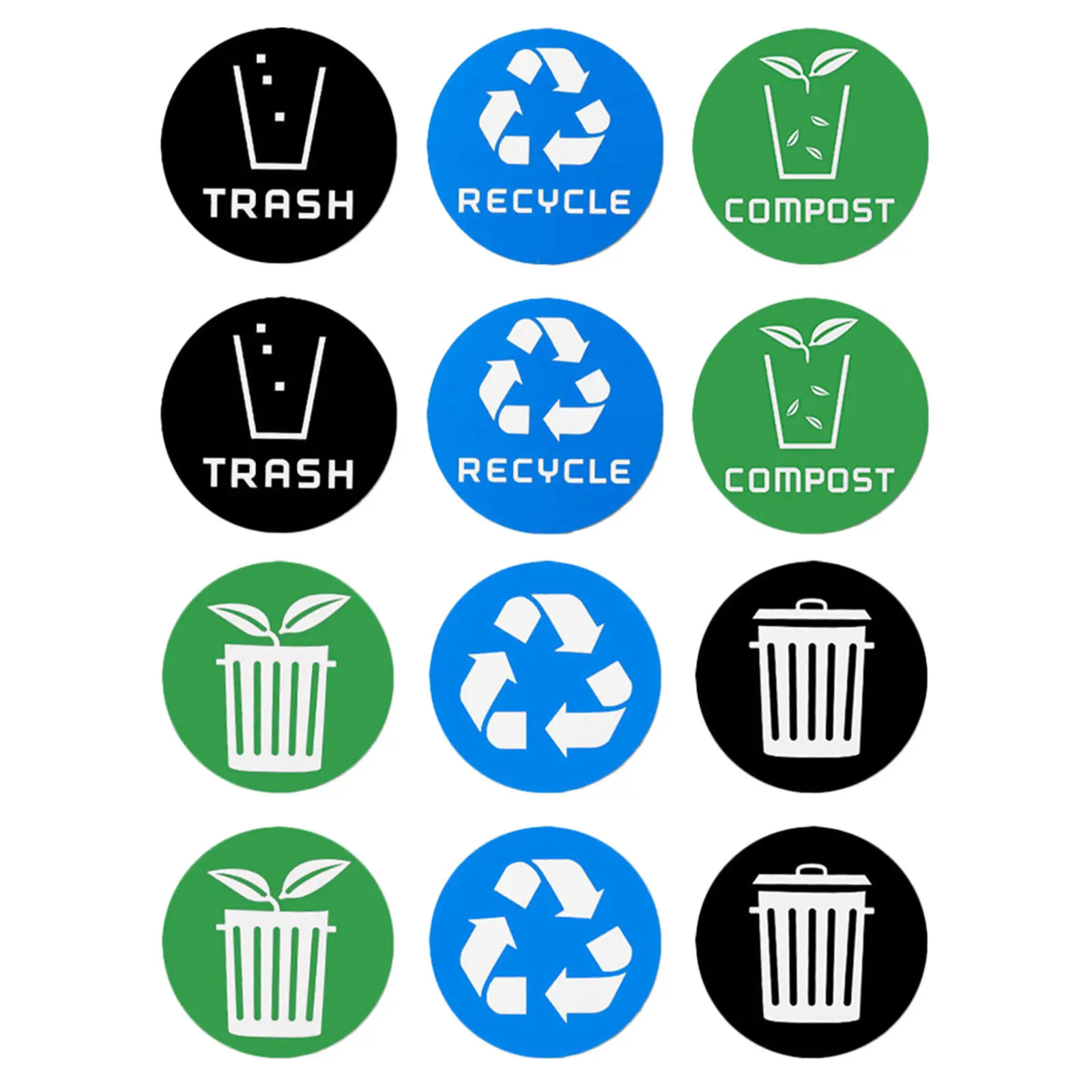 12Pcs Trash Can Recycle Stickers Garbage Classification Stickers Self-Adhesive PVC Recycling Labels for Waste Sorting Bins
12Pcs Trash Can Recycle Stickers Garbage Classification Stickers Self-Adhesive PVC Recycling Labels for Waste Sorting Bins