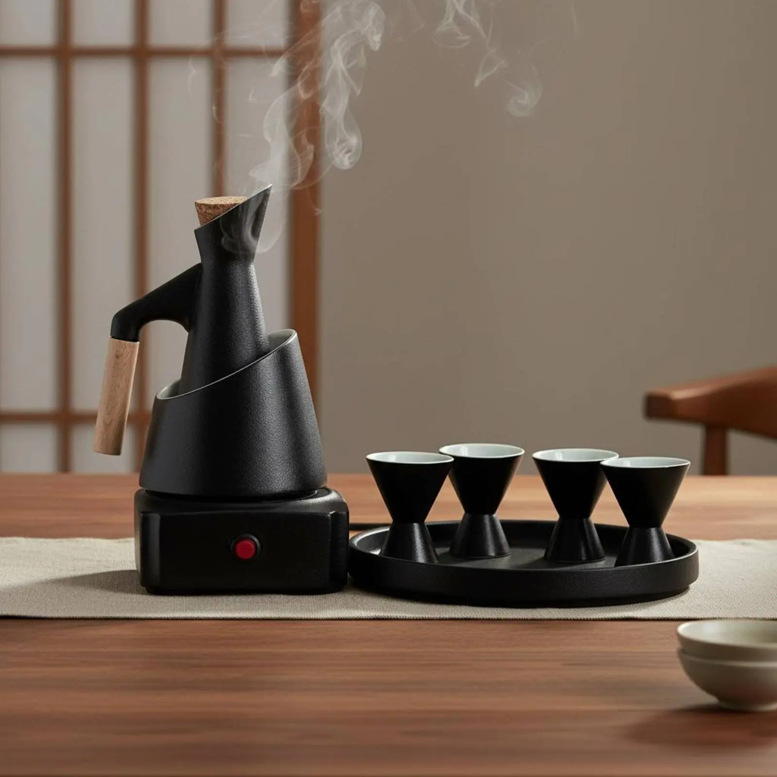 Sake Warmer Set Antique Design Heated Liquor Pot Set Sake Bottle and Cups Home Bar Accessory Drinkware Wood Handle for Tea Room
Sake Warmer Set Antique Design Heated Liquor Pot Set Sake Bottle and Cups Home Bar Accessory Drinkware Wood Handle for Tea Room