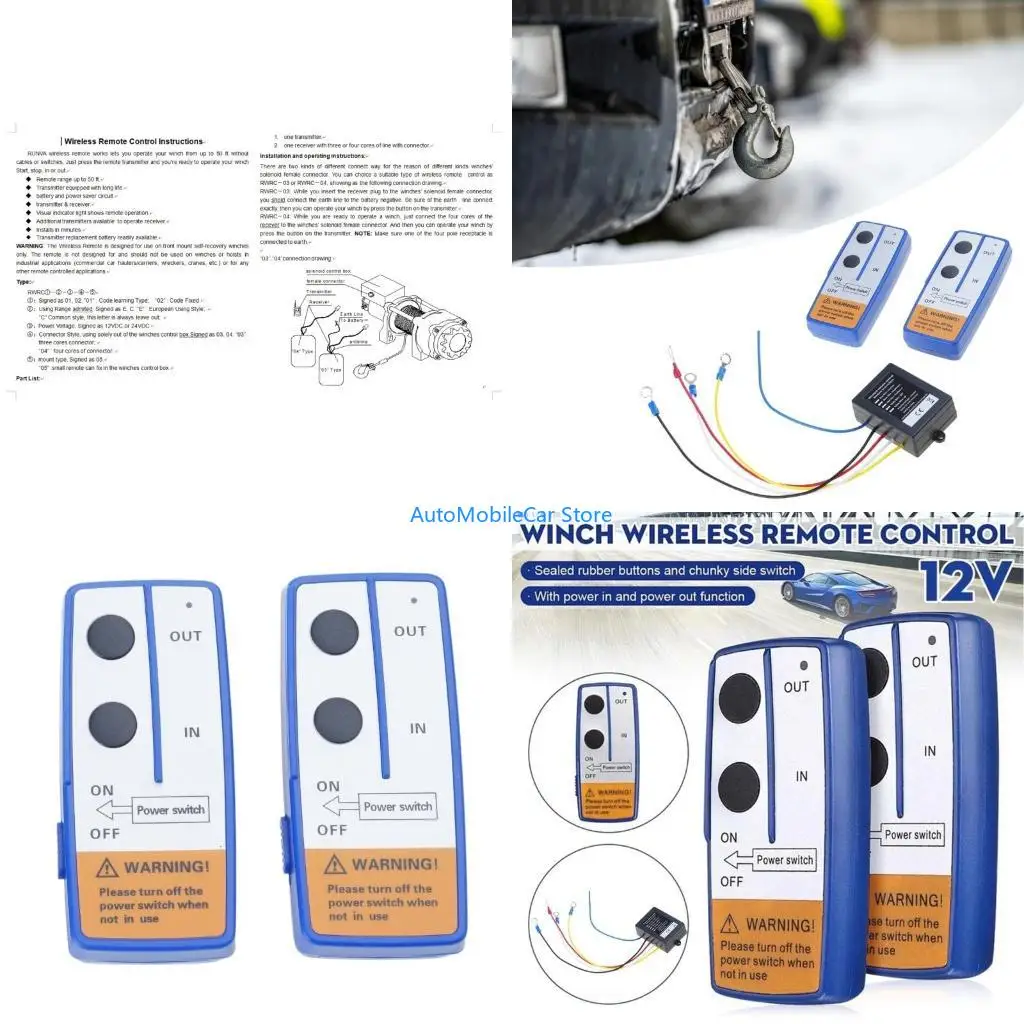 G8TE Wireless Electric Winch Remote Control Set for Trucks & ATVs with 100 Foot
G8TE Wireless Electric Winch Remote Control Set for Trucks & ATVs with 100 Foot