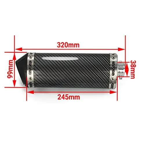 Carbon Fiber Slip-On Exhaust Muffler With Removable Db Killer, 1.5 Inch Inlet, For Dirt Bike, Street Motorcycle, Scooter
Carbon Fiber Slip-On Exhaust Muffler With Removable Db Killer, 1.5 Inch Inlet, For Dirt Bike, Street Motorcycle, Scooter