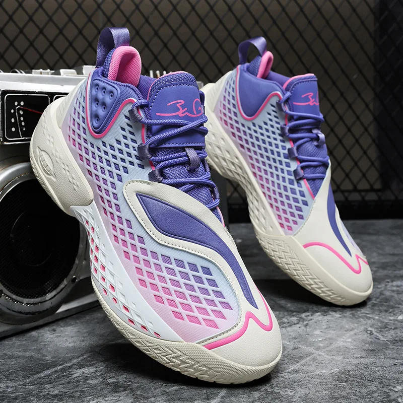 New Gradient Mesh Basketball Shoes for Both Men and Women High Elasticity Cushioning Anti Slip Wear-resistant Practical Sneakers
New Gradient Mesh Basketball Shoes for Both Men and Women High Elasticity Cushioning Anti Slip Wear-resistant Practical Sneakers