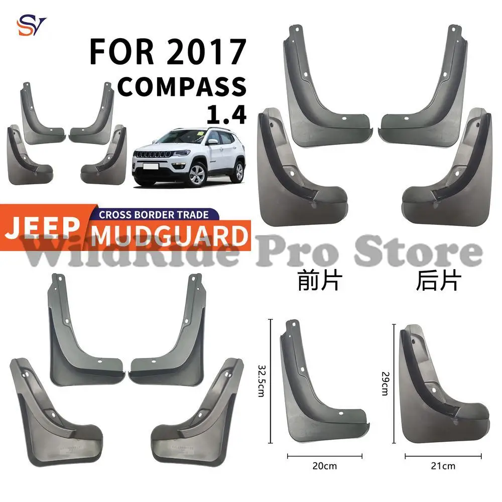 Front & Rear Mud Flaps for 2017-2023 Jeep Compass 1.3T 1.4T 2.0L Easy Installation Durable Protection Fender Liners 
Front & Rear Mud Flaps for 2017-2023 Jeep Compass 1.3T 1.4T 2.0L Easy Installation Durable Protection Fender Liners