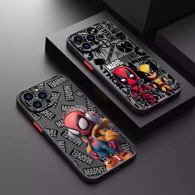 Spider-Man Deadpool Wolverine Phone Case For Apple iPhone 16 15 14 13 12 11 XR XS X Pro Max Plus Mini Frosted Translucent
Spider-Man Deadpool Wolverine Phone Case For Apple iPhone 16 15 14 13 12 11 XR XS X Pro Max Plus Mini Frosted Translucent