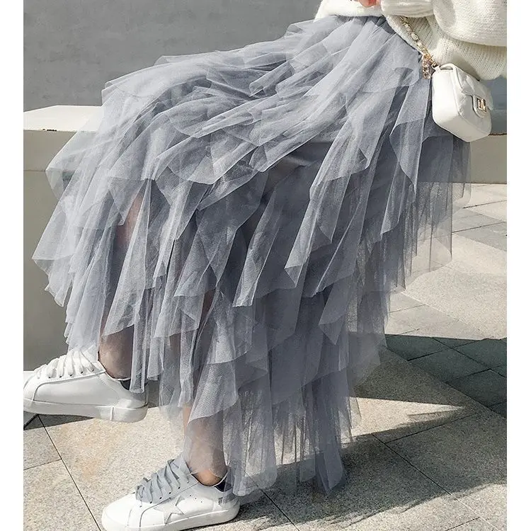 2025 New Heavy Craft Wave Irregular Layered Mesh Fairy Skirt for Women Puff Midi High Waist Slimming A Line Elegant Long Skirt
2025 New Heavy Craft Wave Irregular Layered Mesh Fairy Skirt for Women Puff Midi High Waist Slimming A Line Elegant Long Skirt