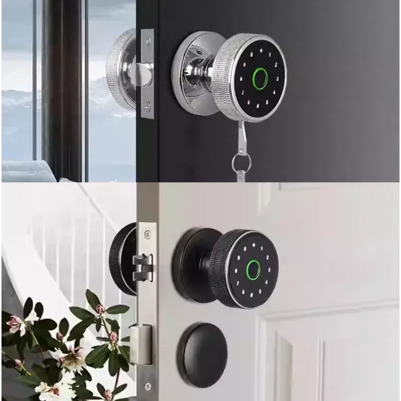 Elock ES817 Autolock sliver intelligent luxury doorknob USB port APP Control round fingerprint Tuya BLE APP Smart Door Knob
Elock ES817 Autolock sliver intelligent luxury doorknob USB port APP Control round fingerprint Tuya BLE APP Smart Door Knob