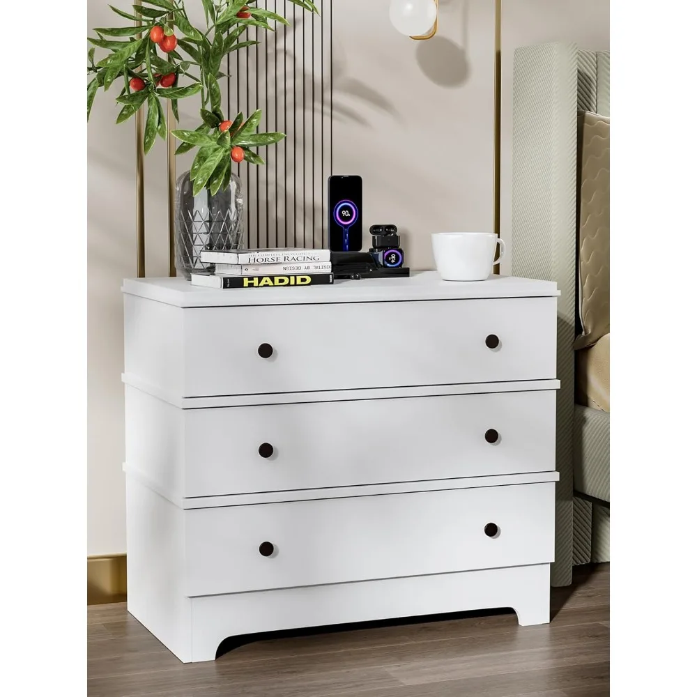Solid Wood Nightstand Storage Cabinet, 3 Drawer Nightstand with Charging Station, Modern 3 Drawer Dresser for Bedroom
Solid Wood Nightstand Storage Cabinet, 3 Drawer Nightstand with Charging Station, Modern 3 Drawer Dresser for Bedroom