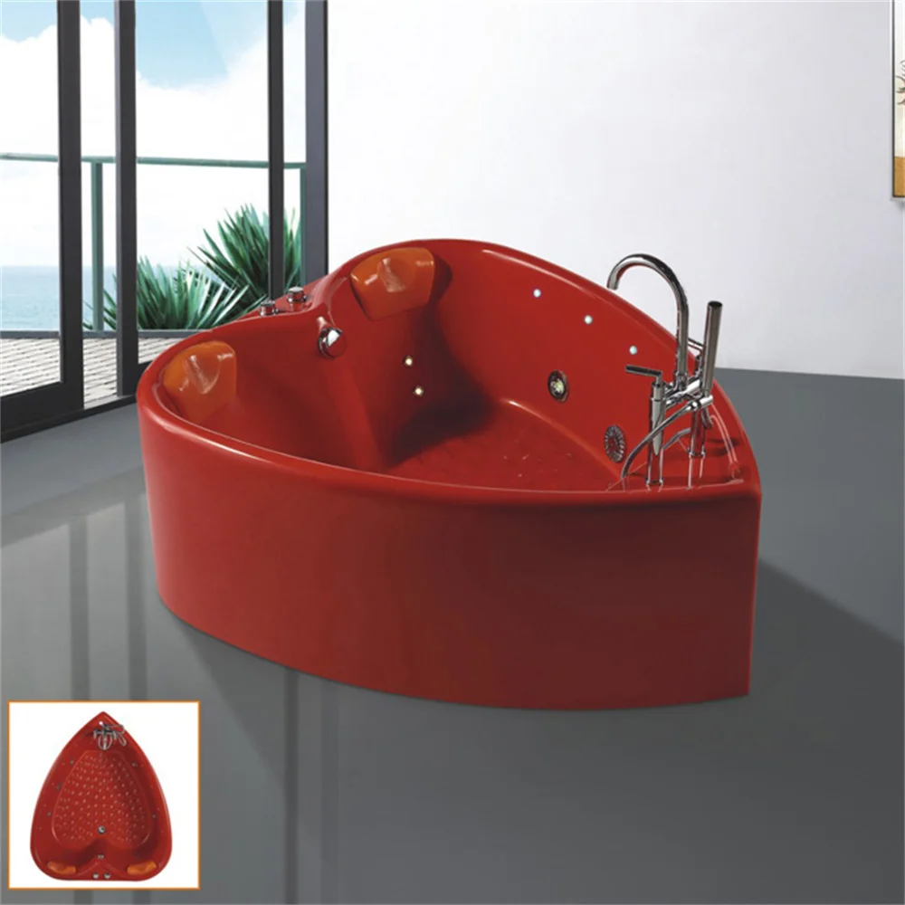 Two Person Lovers Red Colour Acrylic Heart Shaped Design Freestanding Bathtubs
Two Person Lovers Red Colour Acrylic Heart Shaped Design Freestanding Bathtubs