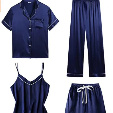 European and American women's loungewear suit simple, fashionable and sexy suspender pajamas pants sets thin four-piece set universal in all seasons, going out outfits summer outfits for women
European and American women's loungewear suit simple, fashionable and sexy suspender pajamas pants sets thin four-piece set universal in all seasons, going out outfits summer outfits for women