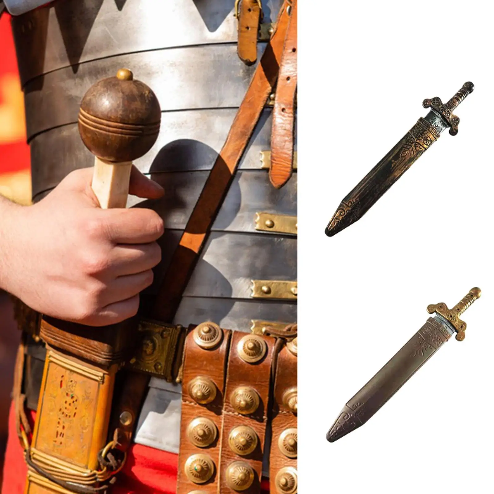 Roman Sword Set Lightweight Costume Accessory Creative Role Play Decoration for Outdoors Play Halloween Party Stage Dress up
Roman Sword Set Lightweight Costume Accessory Creative Role Play Decoration for Outdoors Play Halloween Party Stage Dress up