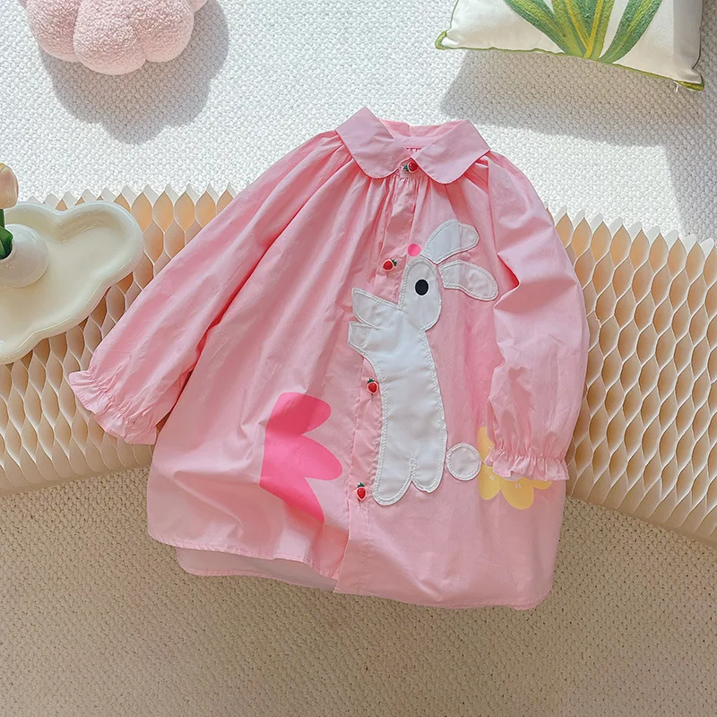 Girls Autumn New Cotton Doll Shirt Long Sleeve Shirt Cartoon Pink Baby Girl Shirt Girls fashion Sweet Style
Girls Autumn New Cotton Doll Shirt Long Sleeve Shirt Cartoon Pink Baby Girl Shirt Girls fashion Sweet Style