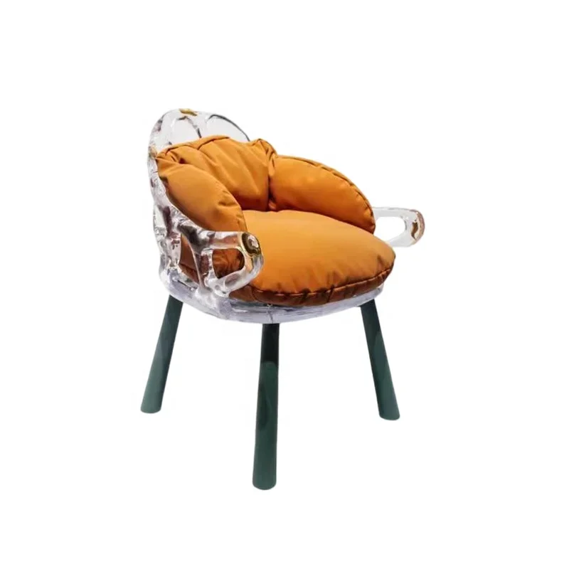 Living room crystal hollow transparent resin dining room with armchair
Living room crystal hollow transparent resin dining room with armchair