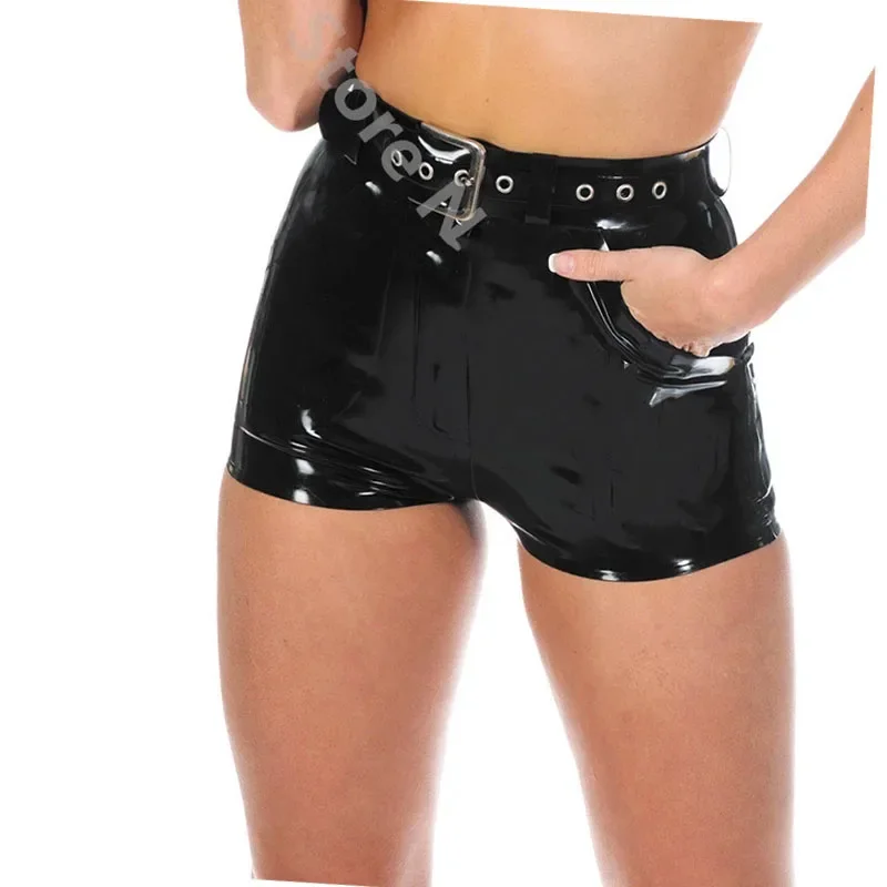 Woman Female Latex Shorts with Belt Attached Pocket Unique Rubber Latex Underwear Pants Costumes
Woman Female Latex Shorts with Belt Attached Pocket Unique Rubber Latex Underwear Pants Costumes