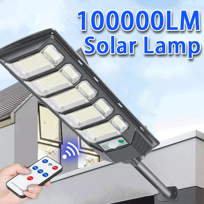100000LM Outdoor Solar Light Commercial LED Dusk To Dawn Solar Street Light Road Area Lamp Backyard Security Lighting Waterproof
100000LM Outdoor Solar Light Commercial LED Dusk To Dawn Solar Street Light Road Area Lamp Backyard Security Lighting Waterproof