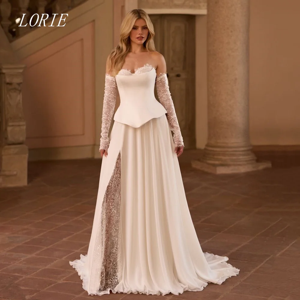LORIE Luxury A Line Civil Wedding Dress Sweetheart Side Silt Bridal Dresses Appliques Pleat Lace Wedding Gown Customized 2026
LORIE Luxury A Line Civil Wedding Dress Sweetheart Side Silt Bridal Dresses Appliques Pleat Lace Wedding Gown Customized 2026