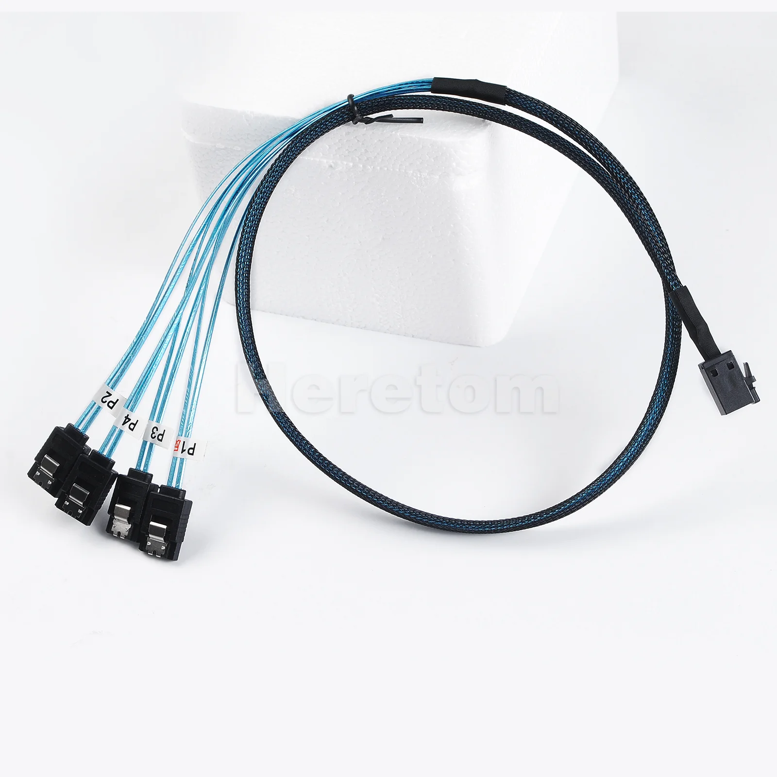Mini SAS Cable Mini SAS SFF-8643 To 4 SATA Cable Connector SAS SATA Reverse Cable 0.8M
Mini SAS Cable Mini SAS SFF-8643 To 4 SATA Cable Connector SAS SATA Reverse Cable 0.8M