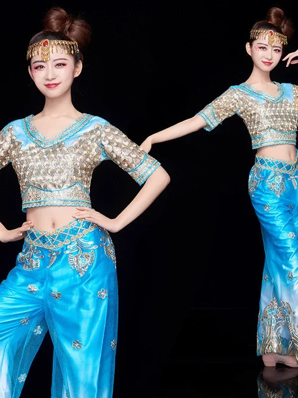 India Heavy Industry Sari Event Indian Clothing Dance Dress New Sari Belly Dance Performance Set Evening Party Costume
India Heavy Industry Sari Event Indian Clothing Dance Dress New Sari Belly Dance Performance Set Evening Party Costume