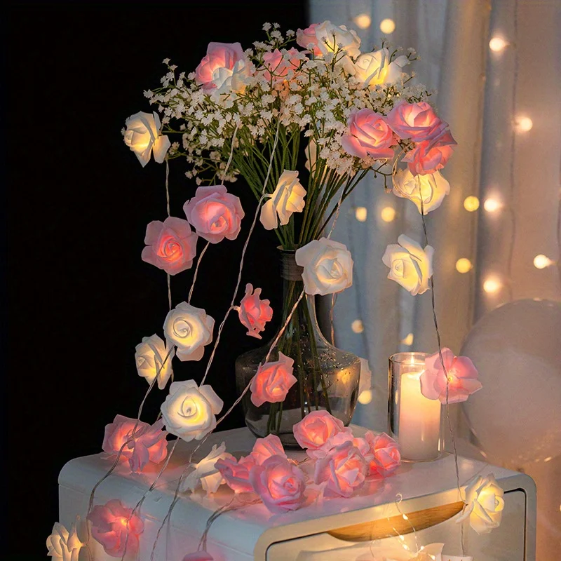 10 LED White Rose String Lights Simulation Rose Lighting Garland Fairy Lights Home Party Decoration Christmas Lights For Wedding
10 LED White Rose String Lights Simulation Rose Lighting Garland Fairy Lights Home Party Decoration Christmas Lights For Wedding