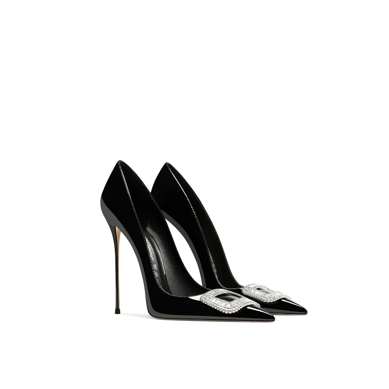Black Patent Leather Pointed Toe Stiletto Heels for Women 2025 Spring New Elegant Rhinestone Office High Heels
Black Patent Leather Pointed Toe Stiletto Heels for Women 2025 Spring New Elegant Rhinestone Office High Heels
